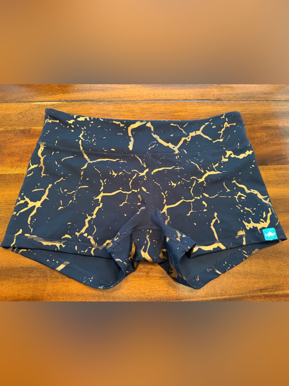 Black and Gold Marble Athletic Shorts